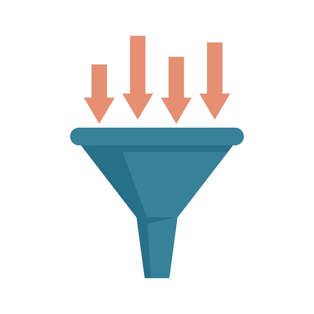 Conversion rate funnel icon flat illustration of conversion rate funnel vector icon isolated on white background