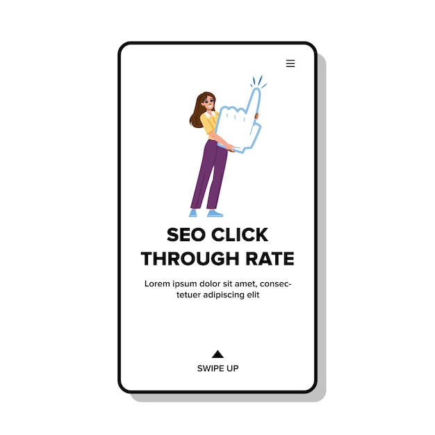 Conversion seo click through rate vector