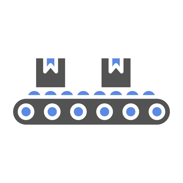 Vector conveyor belt icon style