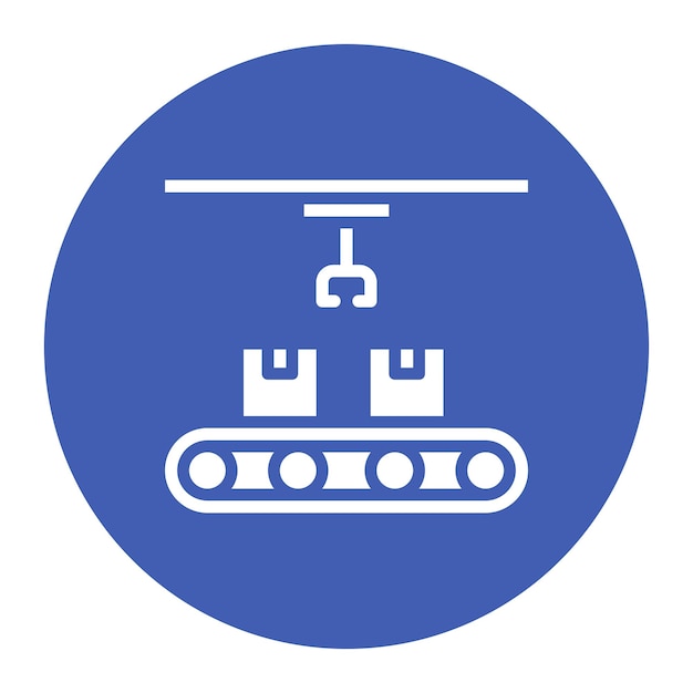 Векторное изображение значка конвейерной ленты может быть использовано для склада