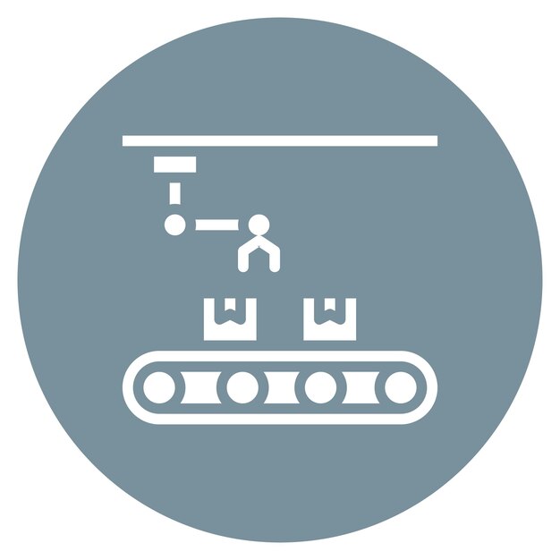 Викторное изображение значка конвейера робота может быть использовано для биометрии