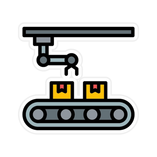 コンベアロボットアイコンのベクトル画像をバイオメトリックに使用できます