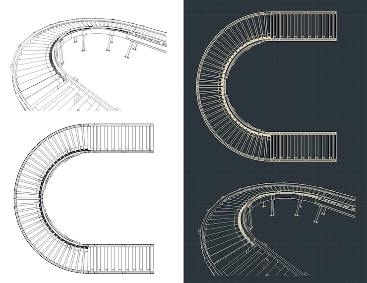 Vector conveyor roller line blueprints