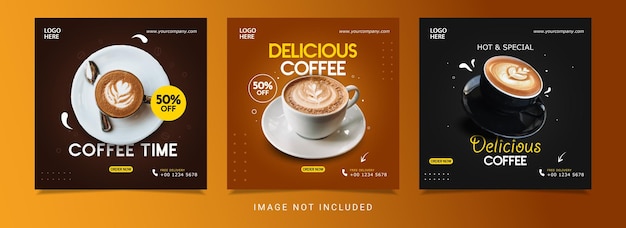 Cooffee banner design template