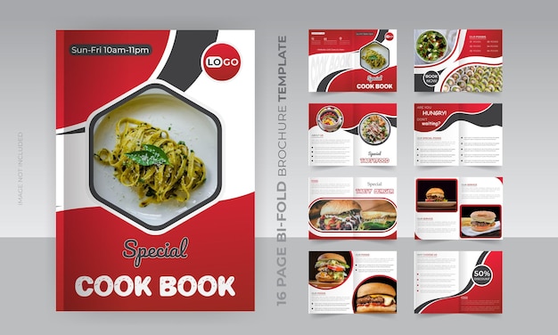 Vector cook book 16 page brochure design