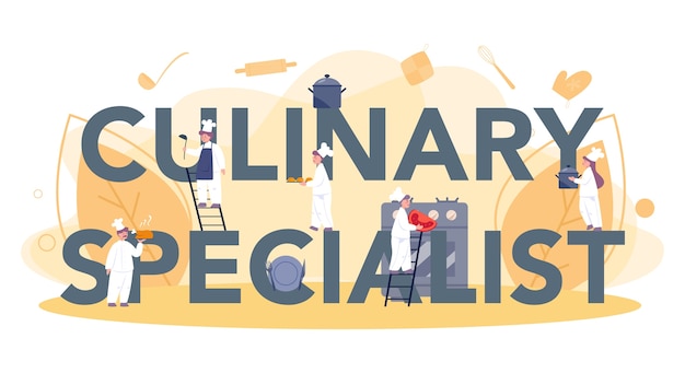 Cook or culinary specialist typographic header concept