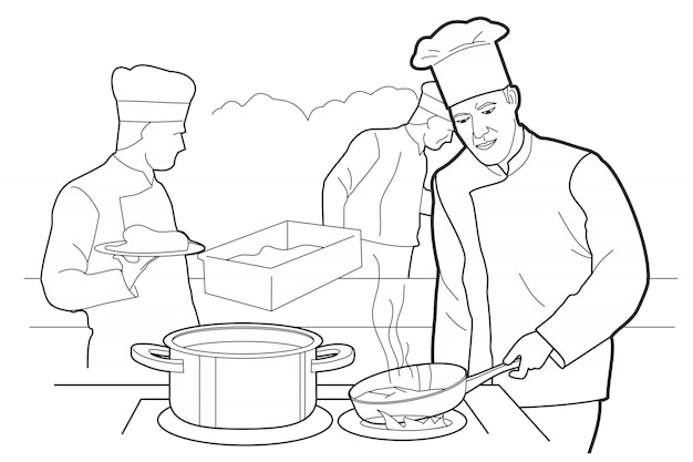 프라이팬에서 튀김 음식을 요리하십시오.