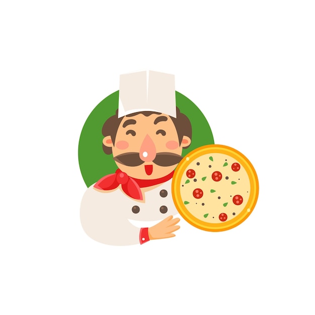 Cook Holding Pizza