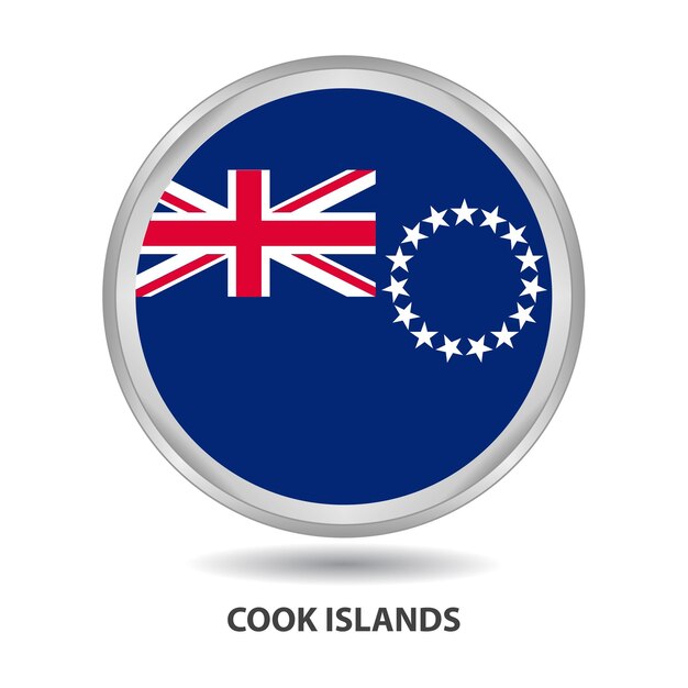 Cook Islands flag design is used as badge, button, icon, wall painting