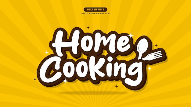 Cook logotype vector text effect fully editable text and font