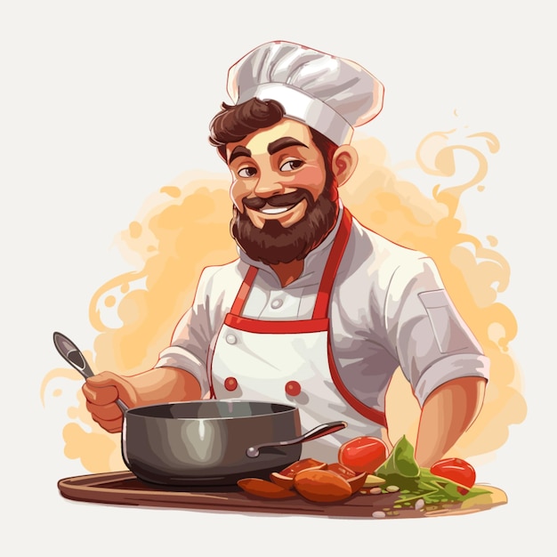 Cook vector on white background