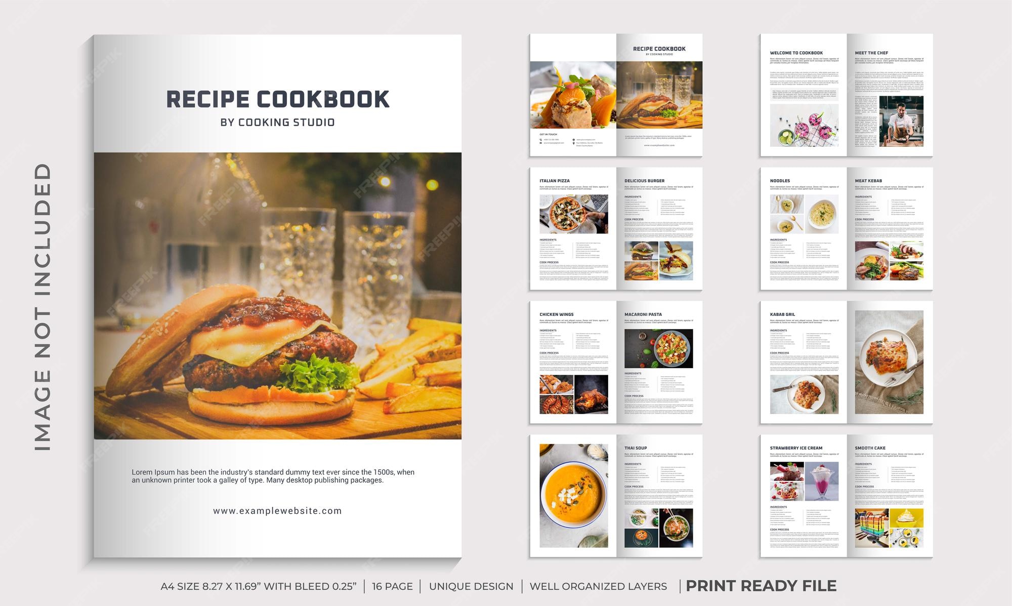 Free and customizable cookbook templates