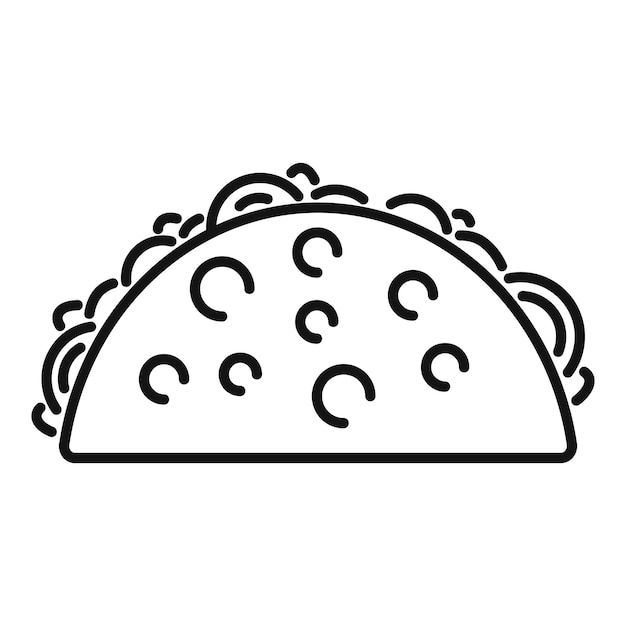 Cooked taco icon outline vector mexican food tacos meat