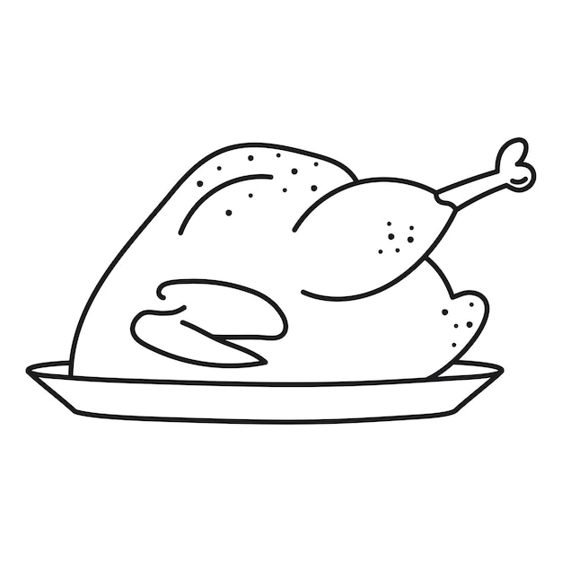 Cooked turkey illustration