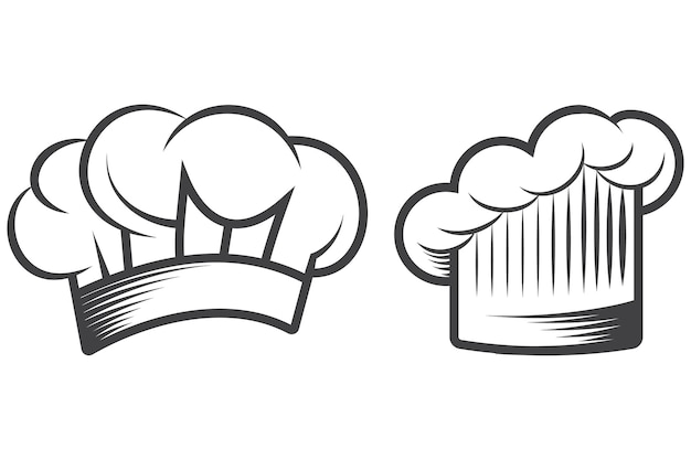 Vector cooker kitchenware outline - chef hat clipart vector illustration