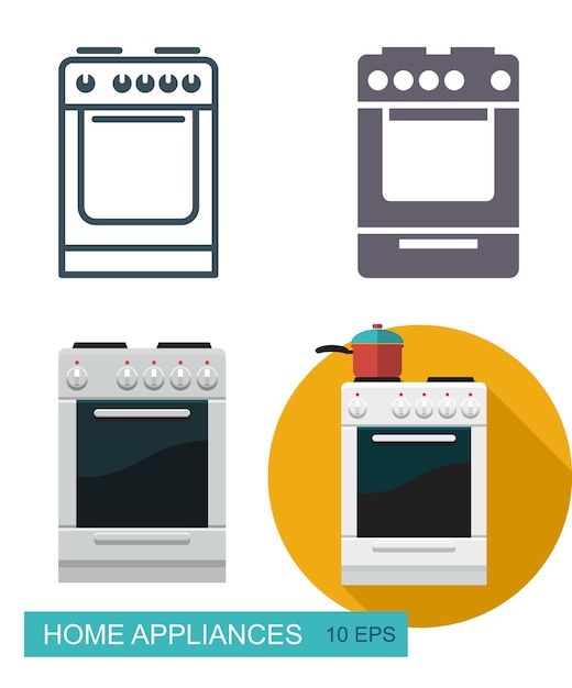 Cooker vector icons