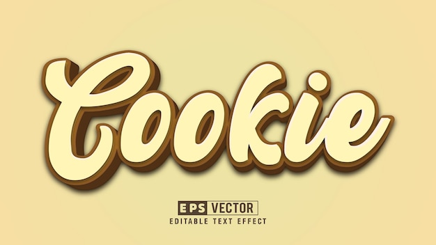 Cookie 3d Editable Text Effect Vector Smart Object