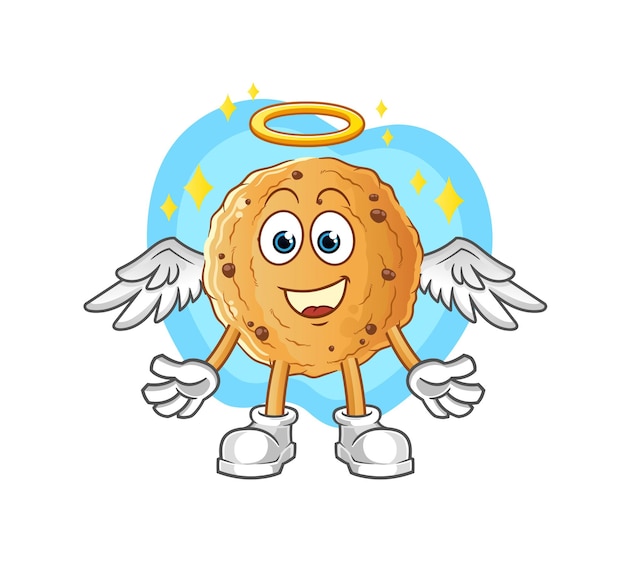 Cookie angel with wings vector. cartoon character