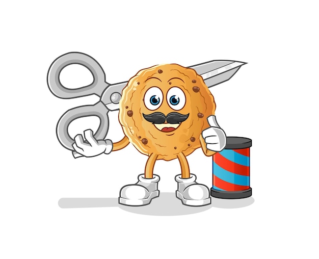 Cookie barber cartoon. cartoon mascot vector