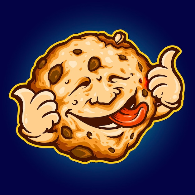 Cookie Biscuit Delicious Cartoon Mascot Vector illustrations for your work Logo, mascot merchandise t-shirt, stickers and Label designs, poster, greeting cards advertising business company or brands.