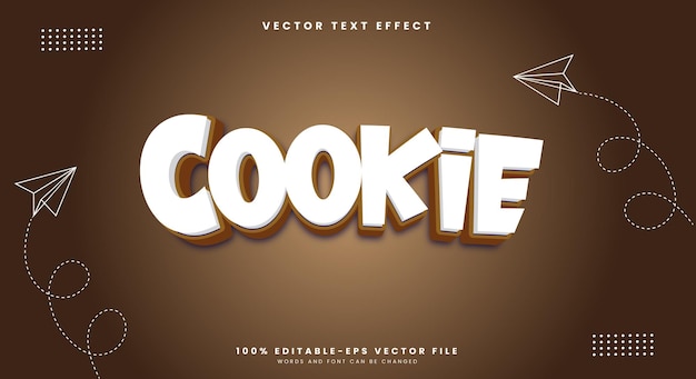 Cookie Cartoon Style Редактируемый шаблон текстового эффекта Премиум-вектор