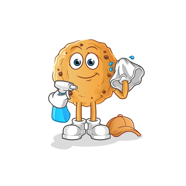 Cookie cleaner vector. cartoon character