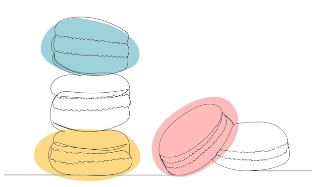 Vettore cookie disegnato da un vettore di linea continua