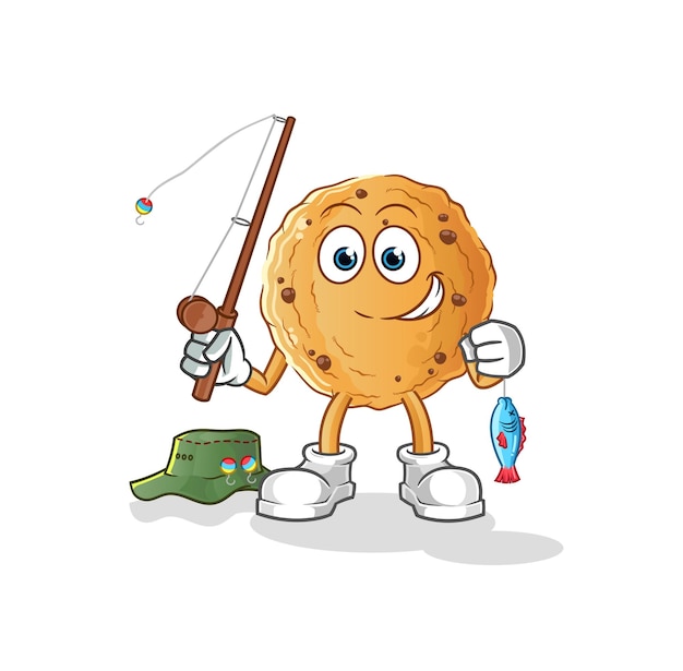 Cookie fisherman illustration. character vector