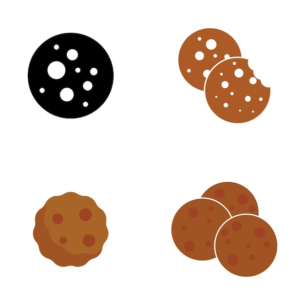 Disegno del logo dell'illustrazione del modello vettoriale dell'icona del cookie