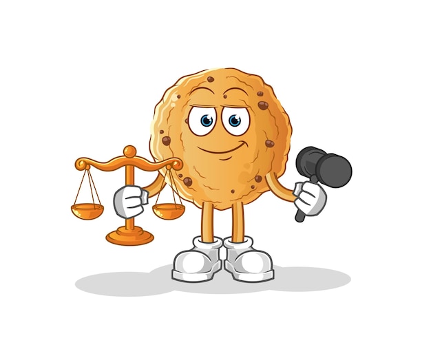 Cookie lawyer cartoon. cartoon mascot vector