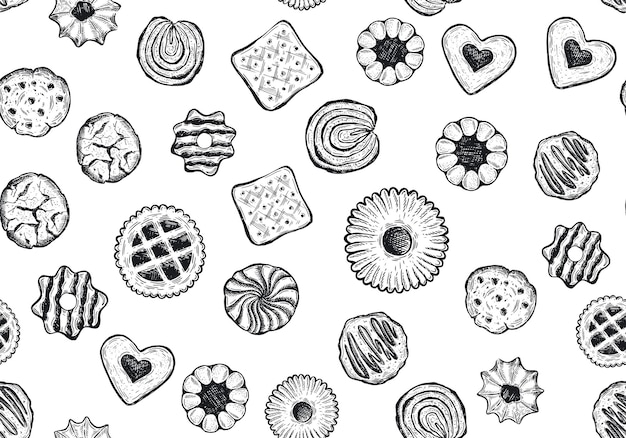 Cookie set hand drawn illustration