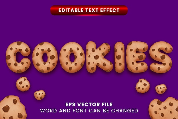 Cookie textured 3d editable text effect