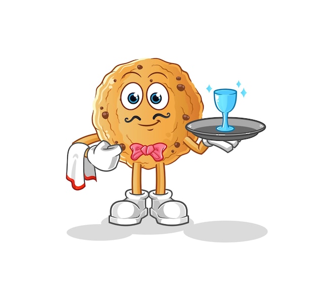 Cookie waiter cartoon. cartoon mascot vector