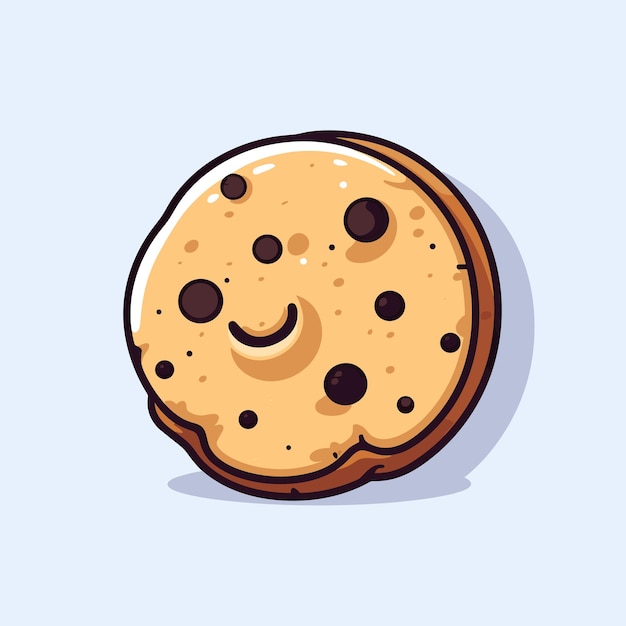 Vector a cookie with a smiley face on it and a smiley face on the top.