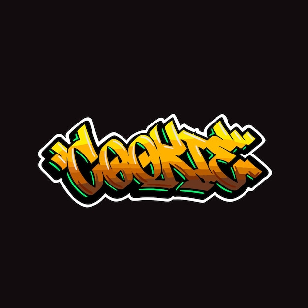 cookie word text street art graffiti tagging for clothing brand