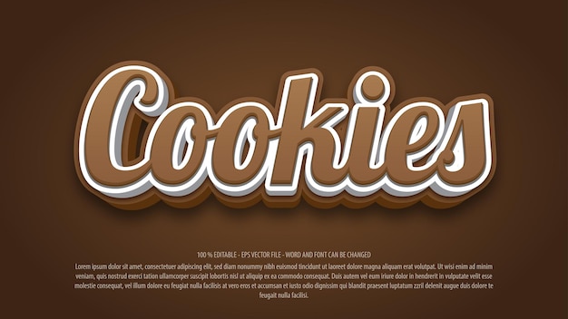 Cookies 3d style editable text effect