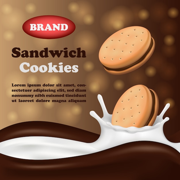 Vector cookies biscuit vertical banner