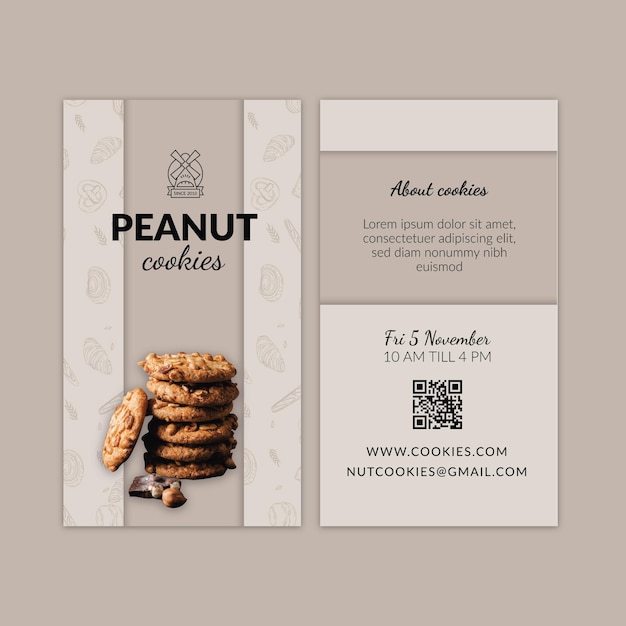 Vector cookies business card template