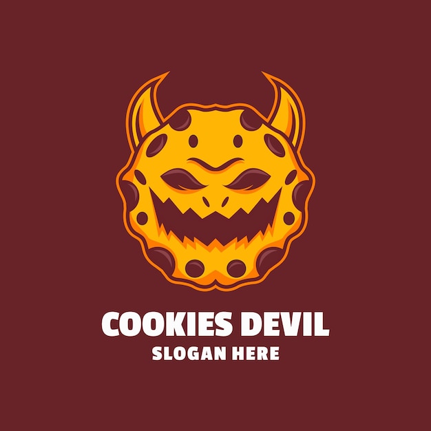 cookies duivel cartoon logo vector