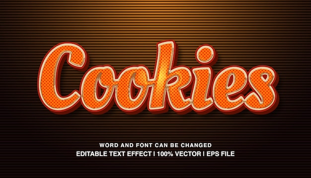 クッキー編集可能なテキスト効果テンプレート 3D 漫画スタイル書体