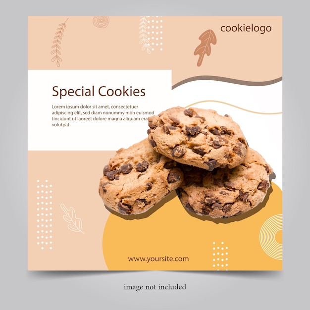 Cookies flyer simple design for social media