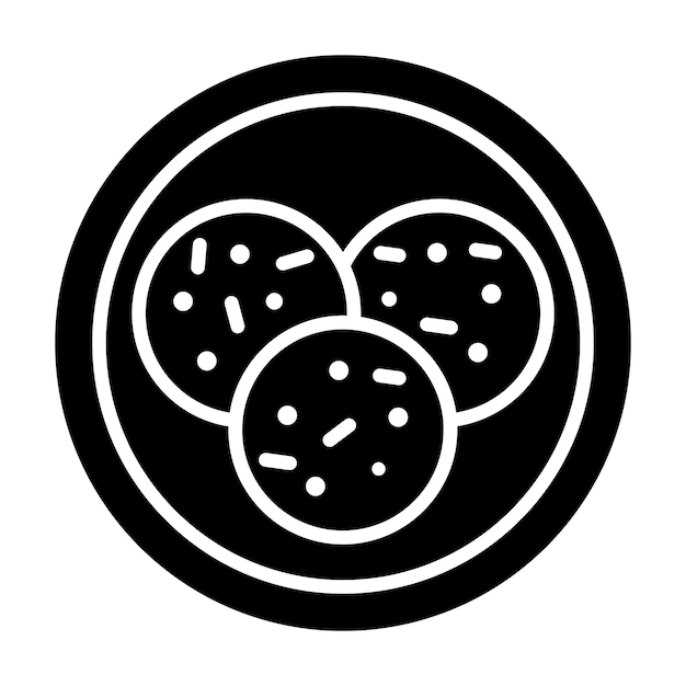 Cookies Glyph Solid Black Illustration