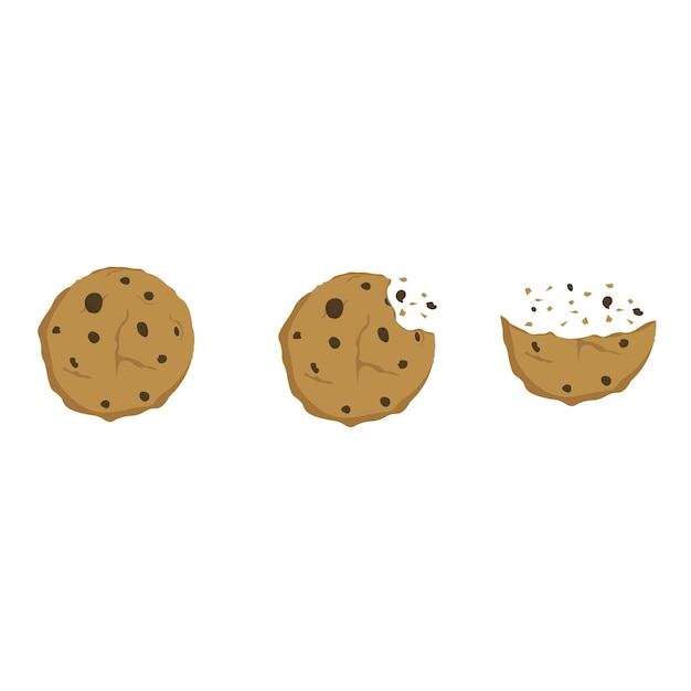 Vettore illustrazione vettoriale dell'icona dei biscotti isolata set cookie biscuit icon vector design