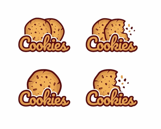 Vettore set logo cookie