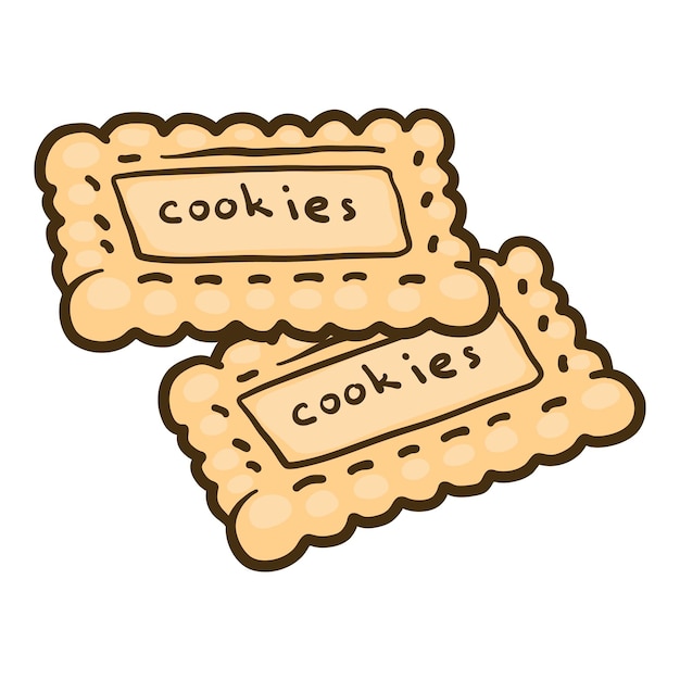 Vector cookies pictogram hand getekende illustratie van cookies vector pictogram voor webdesign