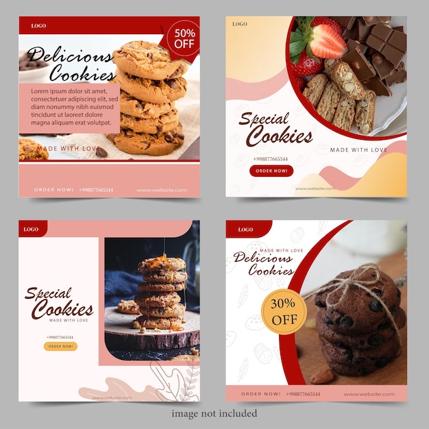 Vector cookies poster template simple design