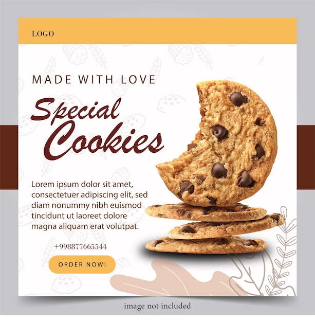 Cookies poster template for social media