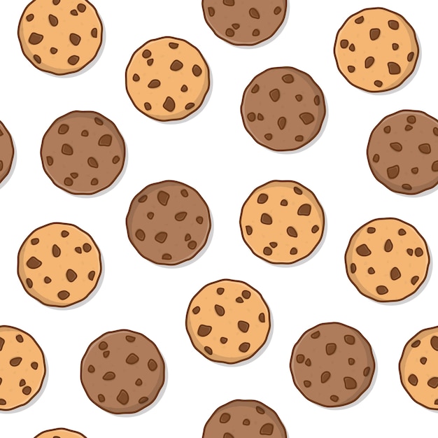 Vector cookies seamless pattern on a white background. tasty cookies pepper theme illustration