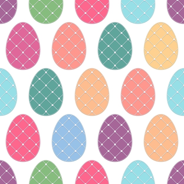 Cookies in the shape of easter eggs vector festive seamless pattern