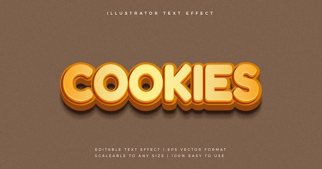 Cookies Snack Игривый текстовый эффект шрифта